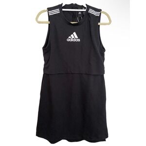 ADIDAS Women's Sleeveless Athletic Dress Black Tennis Golf Small Athleisure Y2k